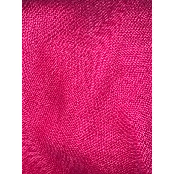 Betty Hadikusumo 100% Linen Bright Pink Short Sleeve Blouse Womens Medium Resort - Picture 5 of 5